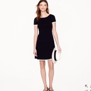 J. Crew Navy Tipped Stretch Ponte A-Line Dress